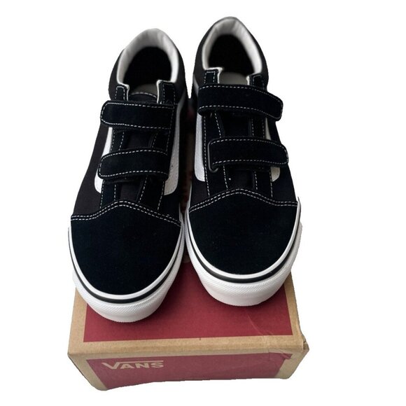 Vans Old Skool V Black / True White  Hook & Loop Sneakers Women’s Size 4.5 - Picture 13 of 16